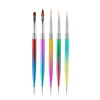 Double Head Nail Art Brushes Dotting Pen Multi-functional Gel Polish Liner Design Tools Carved Brush 7-15mm Line Detail Pen 5
