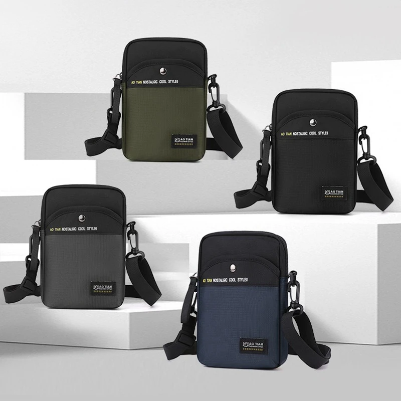 BYMONDY Mini Chest Bags for Men Outdoor Light Small Book Shoulder Crossbody Bag Oxford Fabric Waist Pack Sports Men Sling Bags