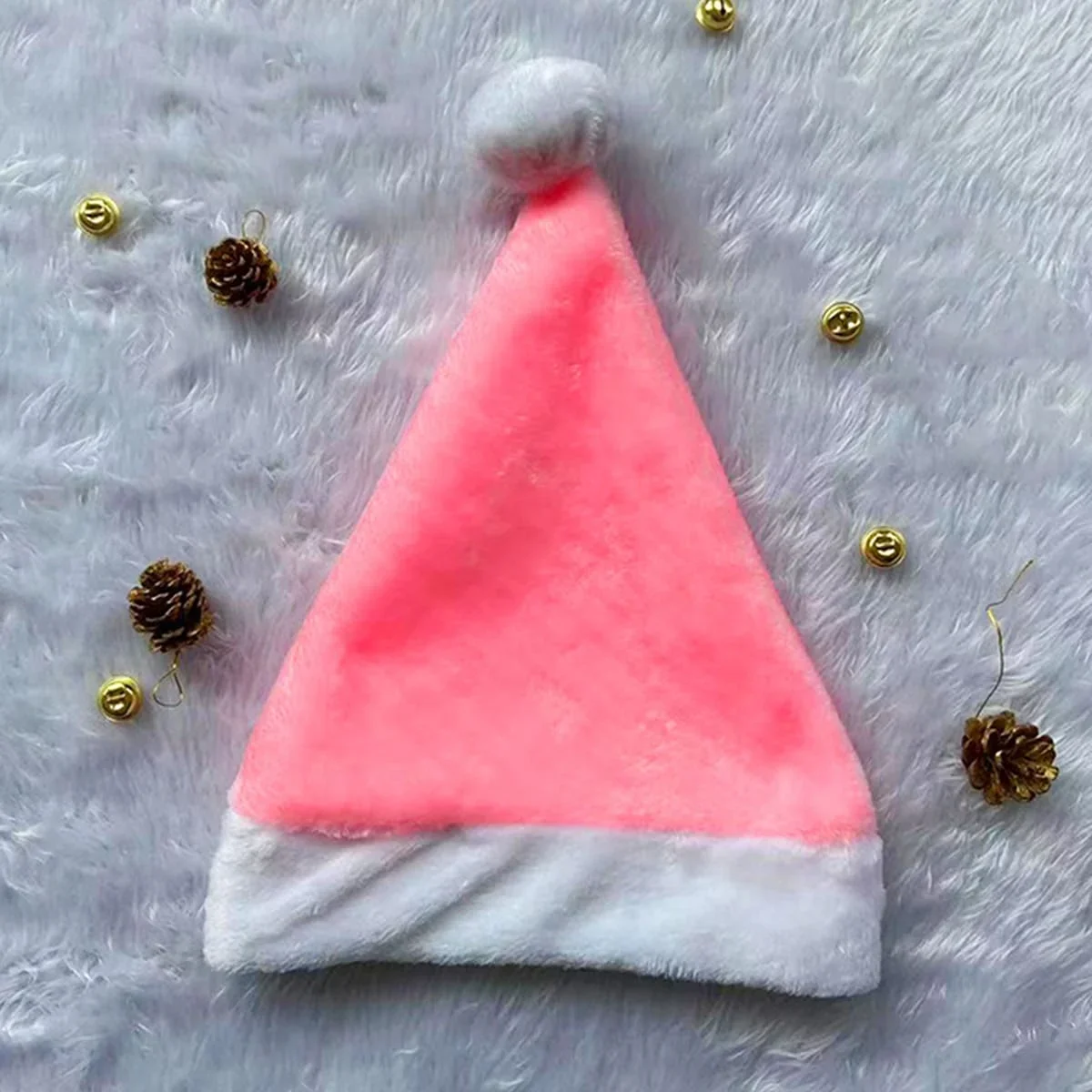 1pc Christmas Black Red Plush Hat Santa Novelty Hat Kids Christmas Decorations For New Year Home Santa Claus Gift Party Supplies Christmas Beanie Hat