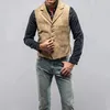 Men's Suit Lapel Single -breasted Steam Punk Suede Solid Sleeveless Jacket Retro Denim Western Handsome Fashion Casual Vest 2023 1