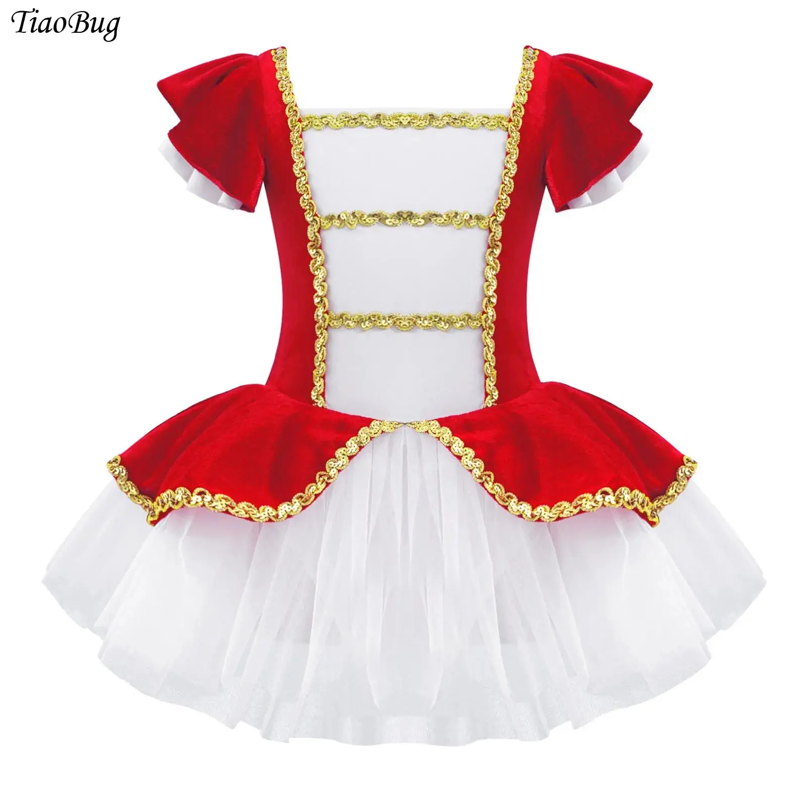 Girls Ballet Tutu Dress Fairy Party Cosplay Costumes Sequins Mesh Ballet Dance Leotard Dress Ballerina Dancewear Princess Dress