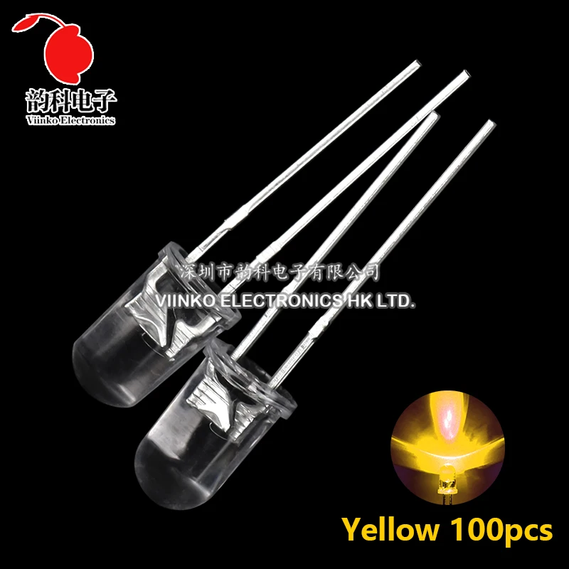 100pcs 5mm Round Top LEDs + Resistors Kit - Red, Yellow, Blue, Green, White 10 thumbnail image