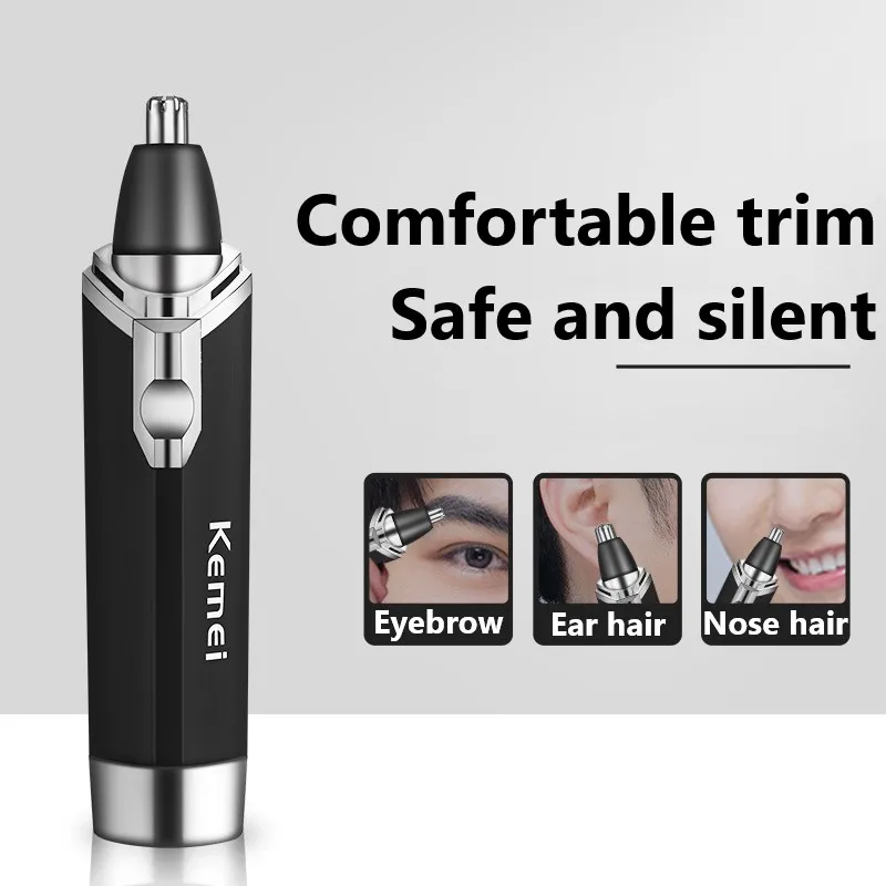 Kemei New Electric Nose Hair Trimmer Safe Face Care Razor For Men Washed Nose Ear Trimmer Hair Removal Machine images - 6