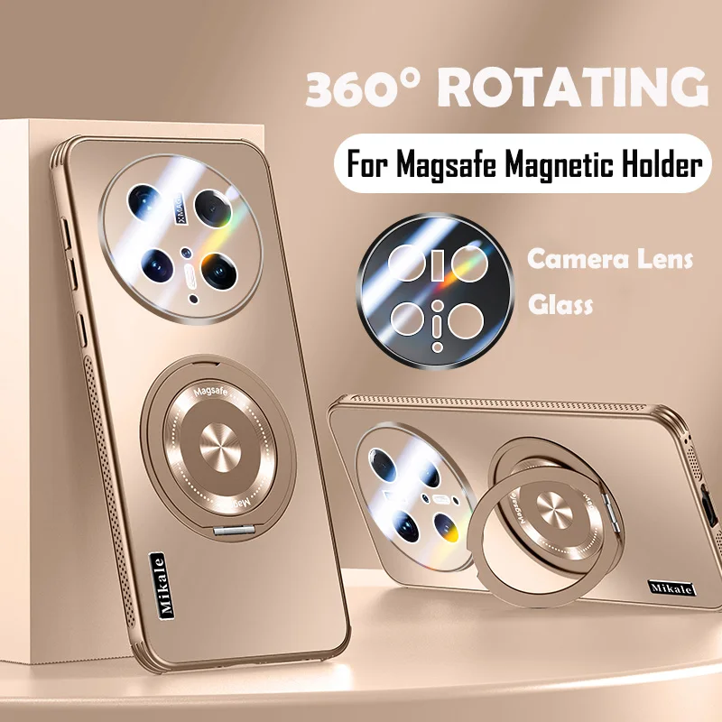 AG Matte Magnetic Ring Protective Back Cover with Wireless Charging Capability