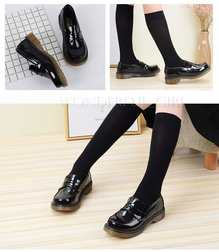Neue japanische Studentenuniformschuhe Cosplay Lolita Plattformschuhe für Frauen/Mädchen Schwarz/Braun Größe 35-40 10