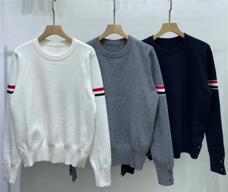 

Женский белый пуловер, модные повседневные Джемперы в цветную полоску, вязаный Топ оверсайз с длинным рукавом, свитер, кофты goth