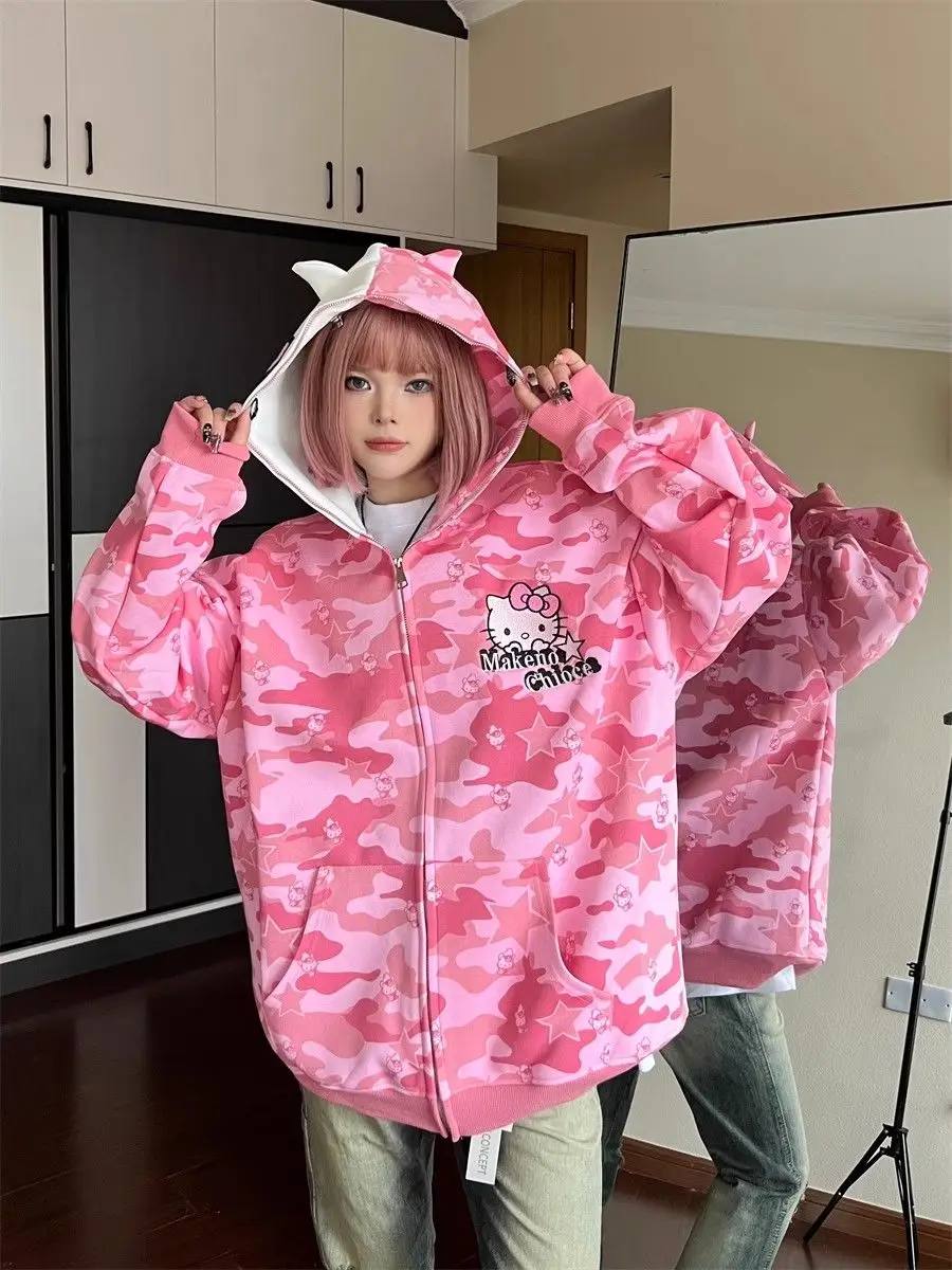 HELLO KITTY DIMMOIRE フルジップジャケット HELLO KITTY DIMMOIRE フルジップジャケット