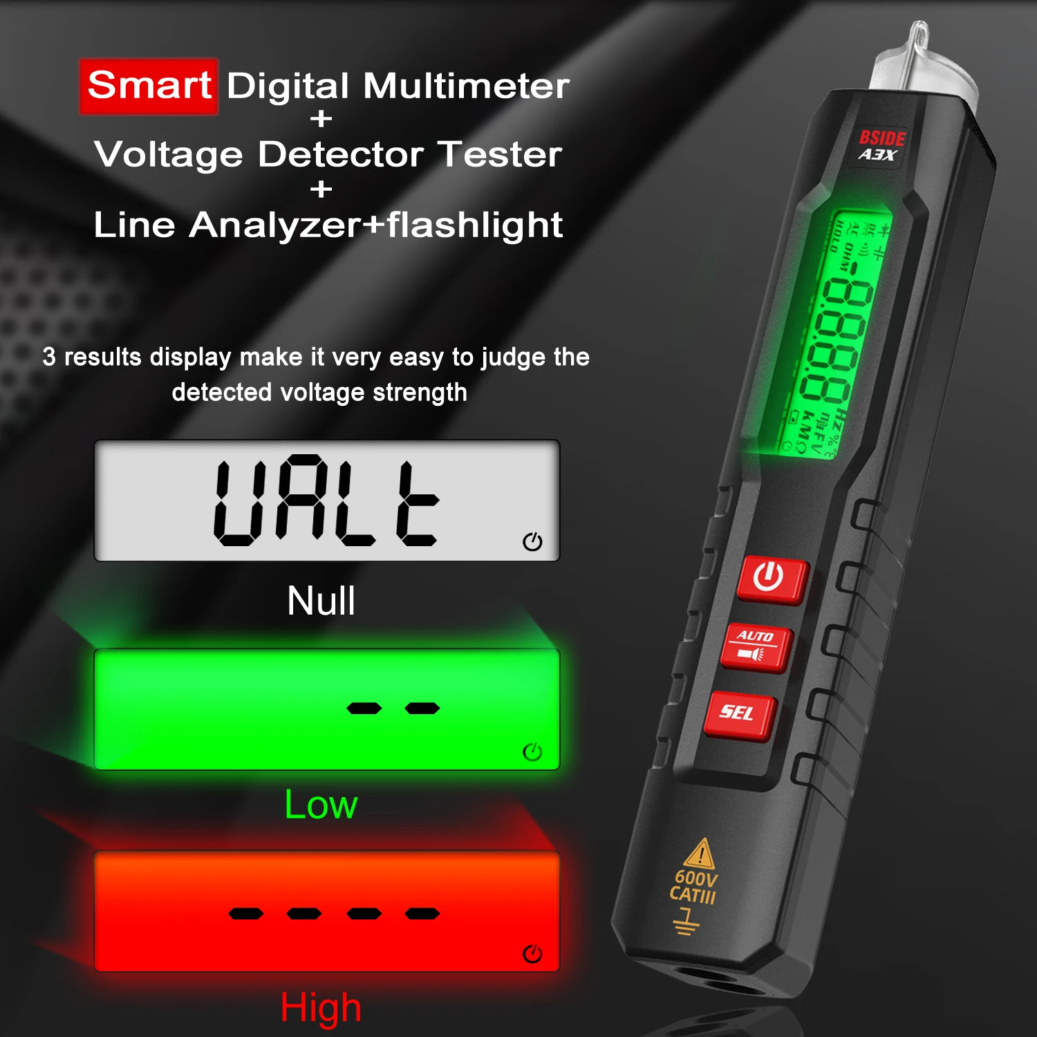 BSIDE Smart Digital Multimeter Pen Type True RMS Voltmeter DC AC
