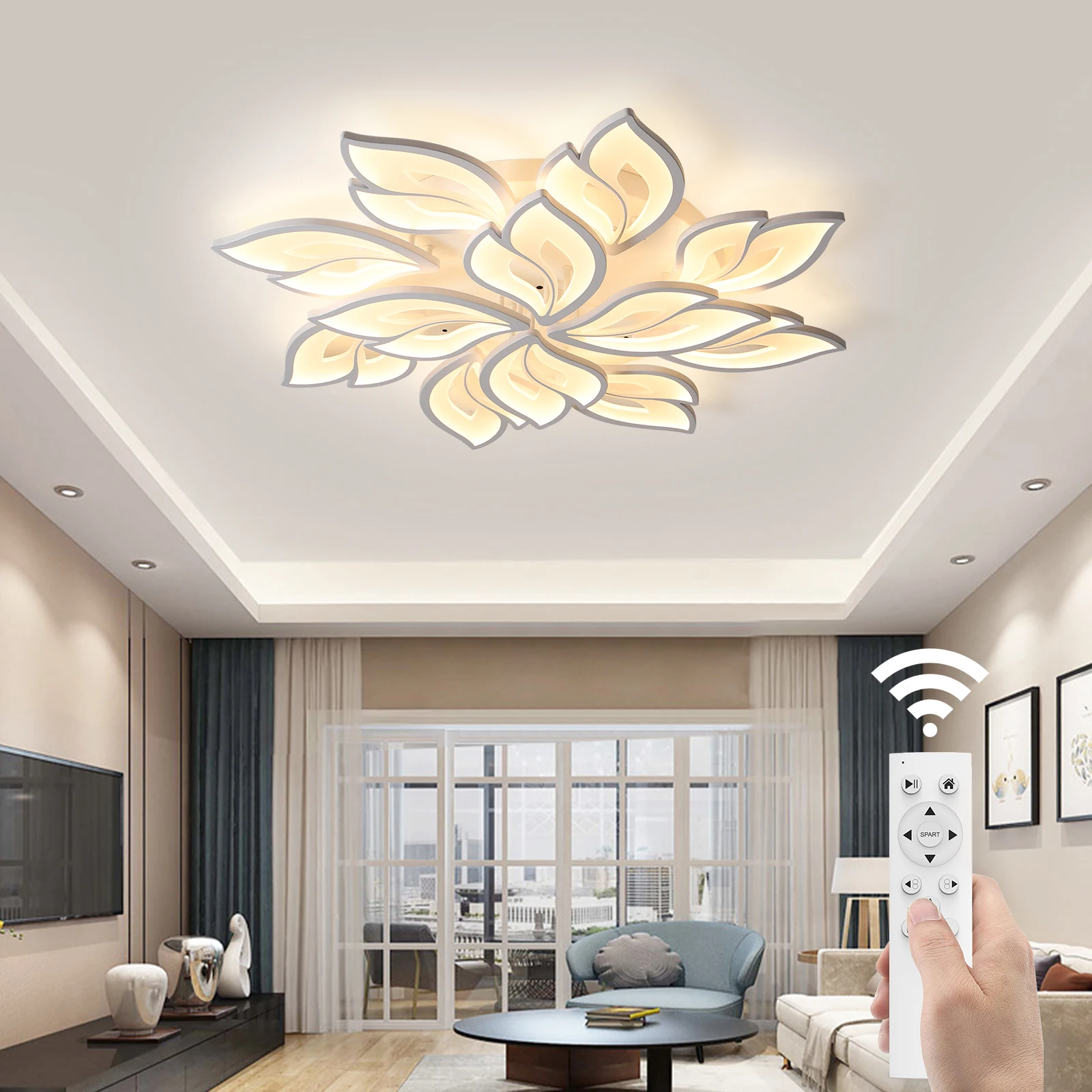 Led Ceiling Light,Led Chandelier,Ceiling Light Living Room Lights Modern LED Ceiling Lamp Nordic Leaf Design Bedroom Dining Room Chandeliers Home Decor Interior Light Fixture