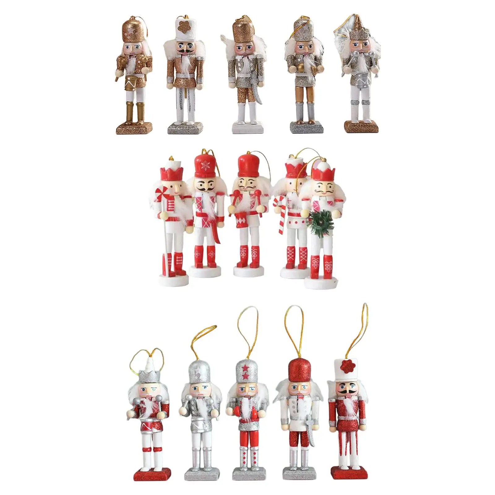 

5 Pieces Christmas Nutcracker Ornaments Decorative Christmas Tree Decorations for Party Office Gifts Festival Decoration