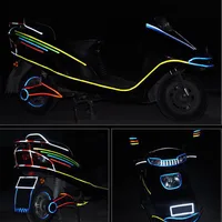 Autocollants pour vélo 1cm*8m, ruban réfléchissant fluorescent, bandes pour vélo de montagne, bandes pour casque de vélo, moto, scooter 4