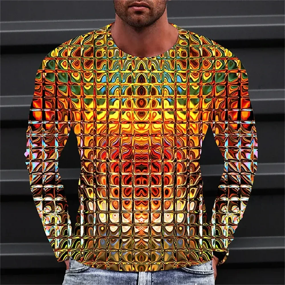 Men's T shirt Tee Graphic Gradient Crew Neck Clothing Apparel 3D Print Outdoor Daily Long Sleeve Print Fashion Designer Vintage