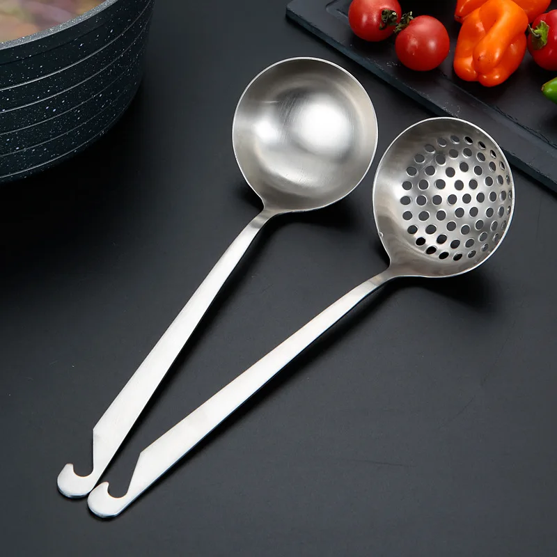 

New Hanging Pot Edge Soup Spoon Anti-Scalding Large Colander Home Serving Scoop Tableware Kitchen Ladle Cooking Utensils