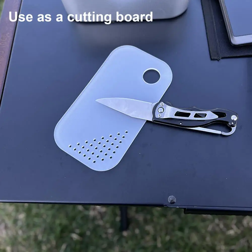 Outdoor Camping Mini Cutting Board With Drainage Hole Clear Non-Slip Food Grade Vegetables Fruits Meat Chopping Board