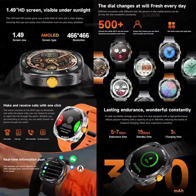 Для Samsung Galaxy Watch 7 Ultra Смарт-часы Мужские 32 ГБ Памяти NFC Bluetooth Вызов IP68 Водонепроницаемые спортивные часы на открытом воздухе Новые обновленные 6