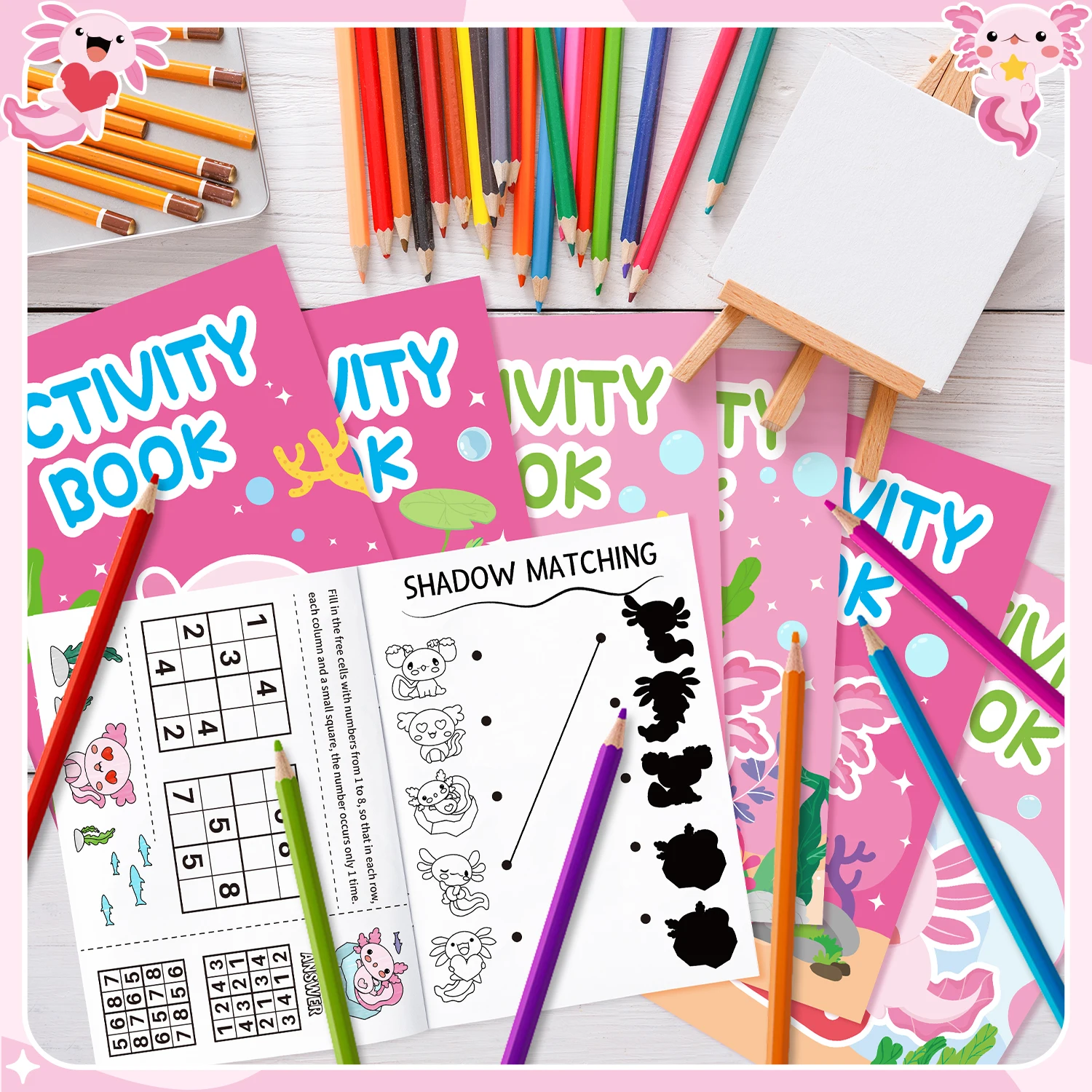 24pcs Diy Coloring Books Filling The Space Game Images Paper Color Space Practice Workbook Painting Art Book For School Drawing 6