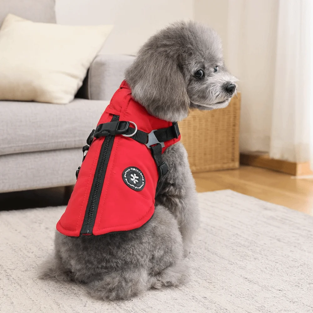 강아지 옷 조절 가능한 강아지 다운 옷 따뜻한 두꺼운 겨울 강아지 옷 방풍 부드러운 강아지 재킷 겨울용