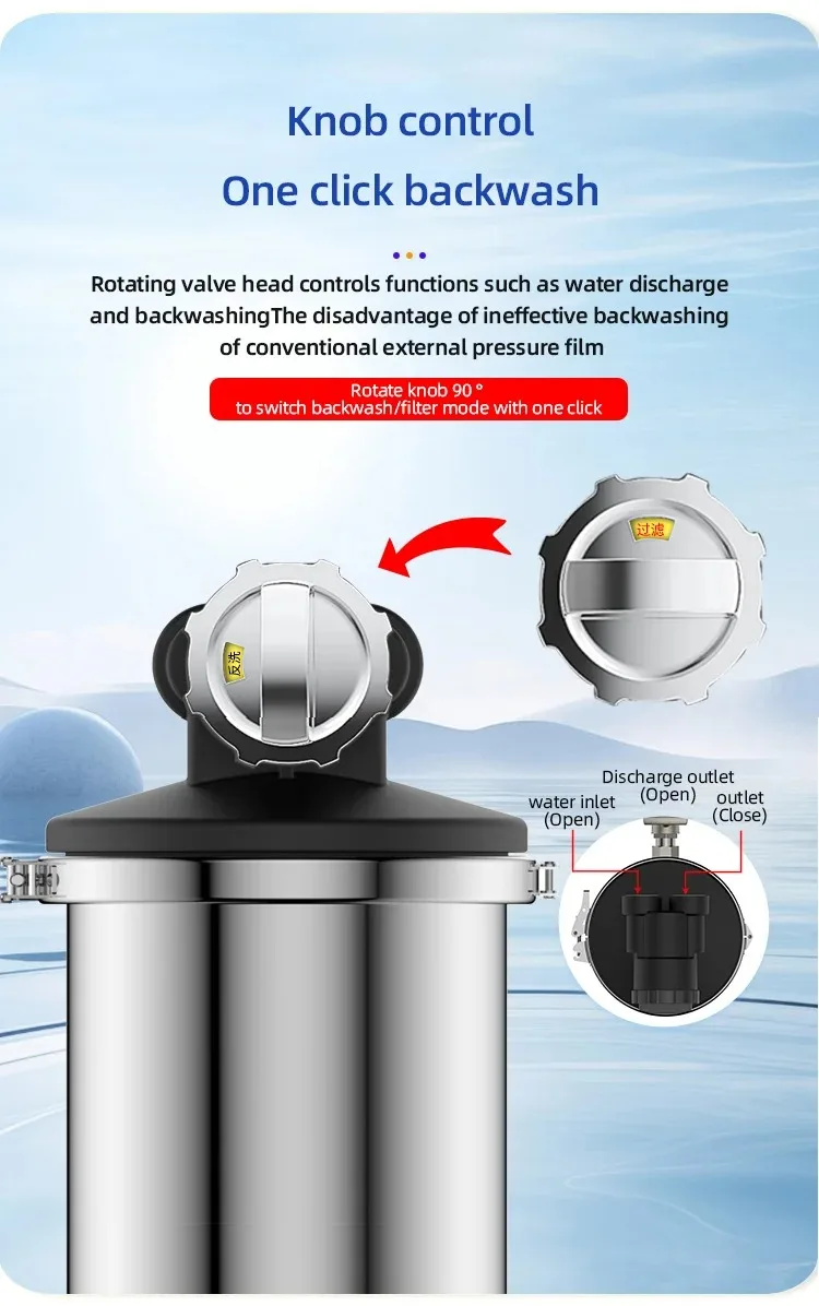 DIVEDEER 6000L Ultrafiltrations-Wasserreiniger, externer Druck, Rückspülung, 0,01 Mikron, hochpräzise Filtration für sauberes Wasser – Detail 2