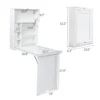 Modern Compact Wood Wall Mounted Folding Desk Cabinet Convertible Writing Desk for Home Office with Storage, White 6