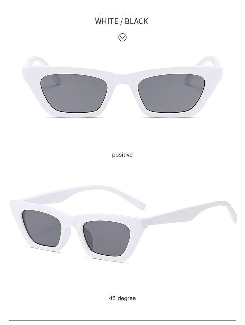 Retro Cat Eye Sunglasses For Women Small Frame Trendy Street Style_voghion.com