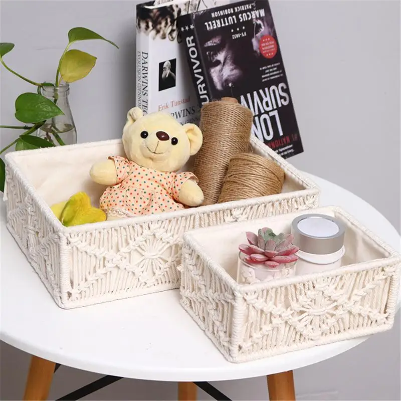 2pcs Boho Storage Baskets, Toilet Paper Storage Containers, Boho Decor  Baskets For Organizing, Woven Decorative Basket For Countertop, Toilet  Paper Ba