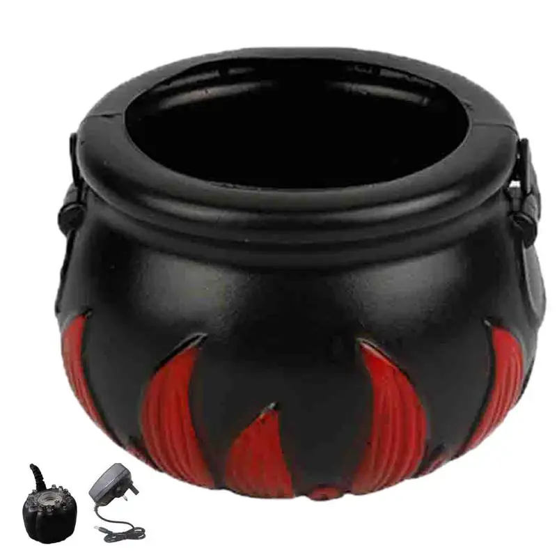Strega Calderone Fog Maker Creativo Halloween Strega Calderone Mist Maker Water Geyser Pond Cambia Colore Fogger Mist Led Lights