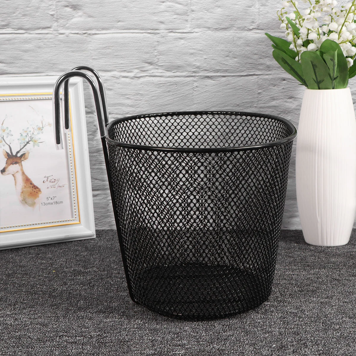 

Bicycle Hook Basket Durable Iron Bicycle Basket Detachable Hanging Bike Basket Front Handlebar Bike Basket Random Style