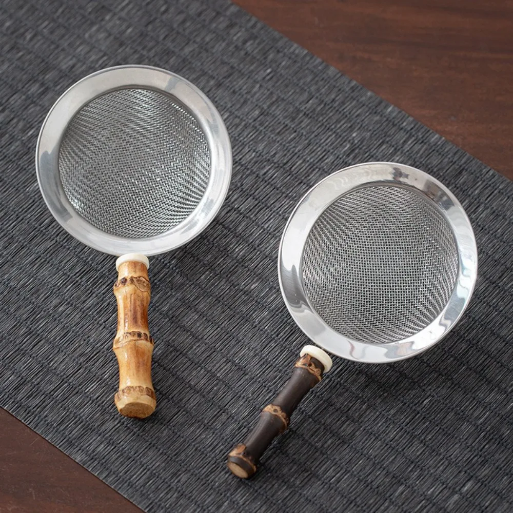 Stainless Steel Bamboo Matcha Sifter Fine Mesh Strainer