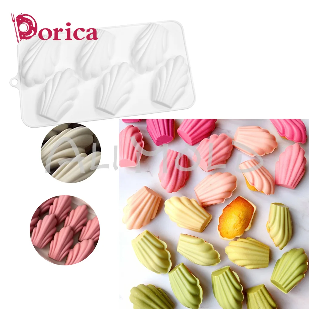 

Dorica 6 Madeleine Chocolate Mousse Mold DIY Fondant Silicone Mould Cake Decorating Tools Kitchen Bakeware