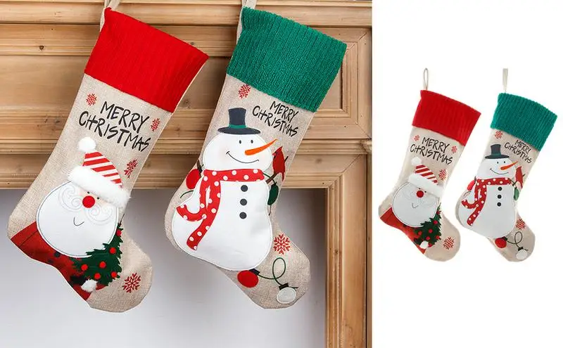 

Christmas Stocking Decoration Christmas Knitting Stocking Christmas Tree Pendant Cute Decor Bags Party Favors Gifts For Kids