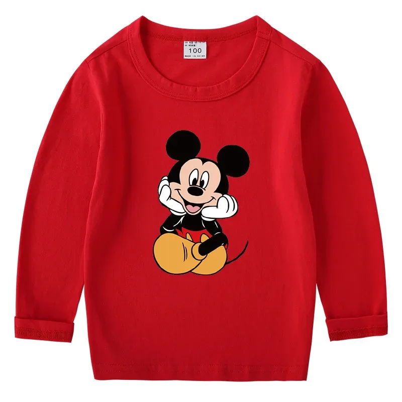 

Disney Mickey Mouse and Donald Duck 2023 Children's Long-sleeved Tops Spring and Autumn Bottoming Shirt T-shirt