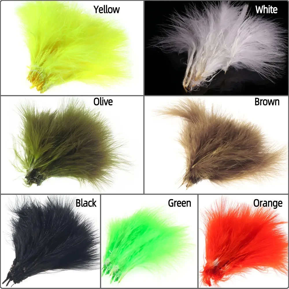Bimoo 2Packs 3~4 inch Natural Marabou Feather for Tying Streamer