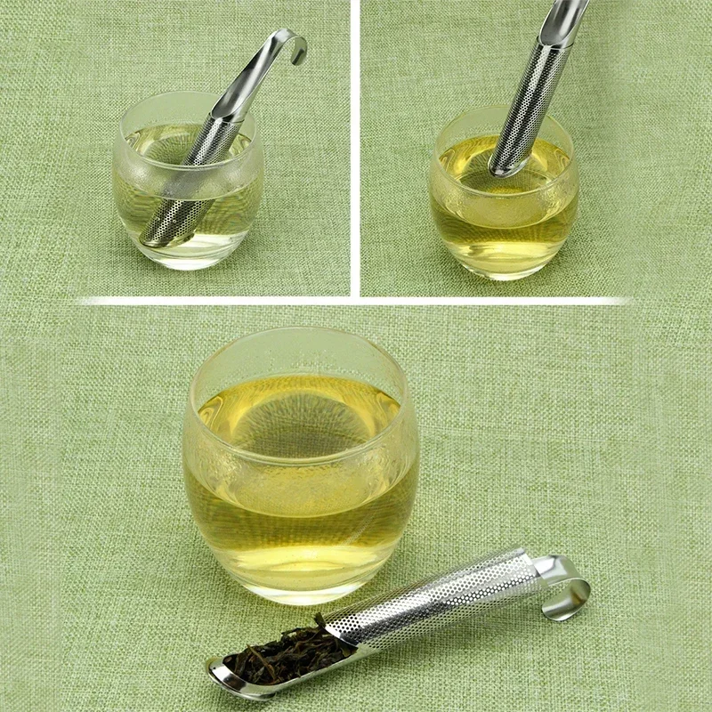 Kitchen Accessories Tea Strainer Stainless Steel Infuser Pipe Design Touch Feel Holder Tool Tea Spoon Infuser Filter