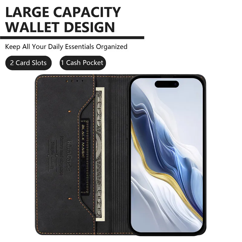 Leather Retro Anti-Theft Magnetic Wallet Flip Phone Case
