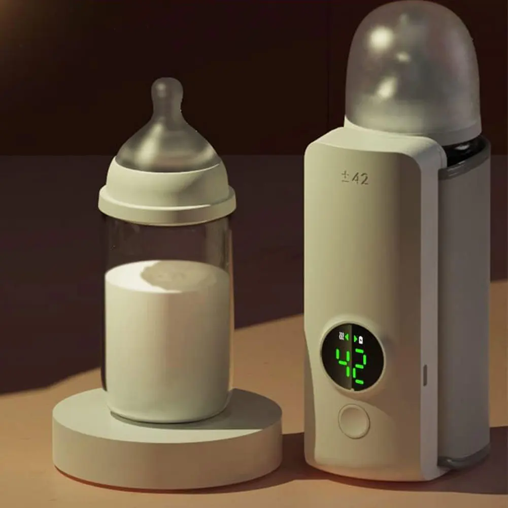 Portable Bottle Warmer with Temperature Control Cordless Milk Warmer Travel Warmer for Comfortable Baby Feeding On The Go