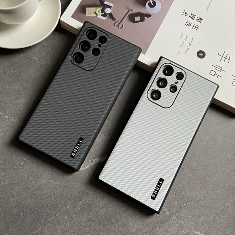 Coque de protection complète en cuir mat pour Samsung Galaxy, pour