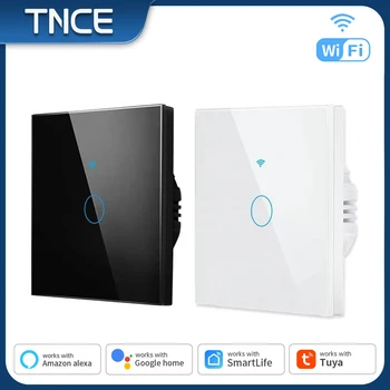 TNCE Tuya WIFI สมาร์ท RF433 ผนังกระจกแผงสวิทช์ EU 1/2/3/4 GANG Smart Life APP ควบคุมเสียงทํางานร่วมกับ Alexa Google Home 1