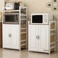 Nordic Simple Kitchen Cabinets Home Kitchen Furniture Storage Cabinet Multi-functional Microwave Kitchenware Storage Cabinets 2