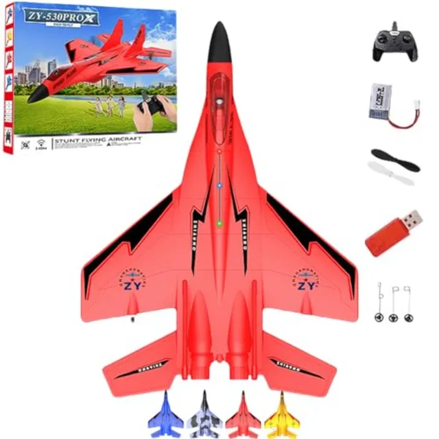 ZY-530 2.4ghz Rc Remote Control Fighter Plane Electric Foam Remote Control Fighter Jet With Colorful Lights USB Charging 6