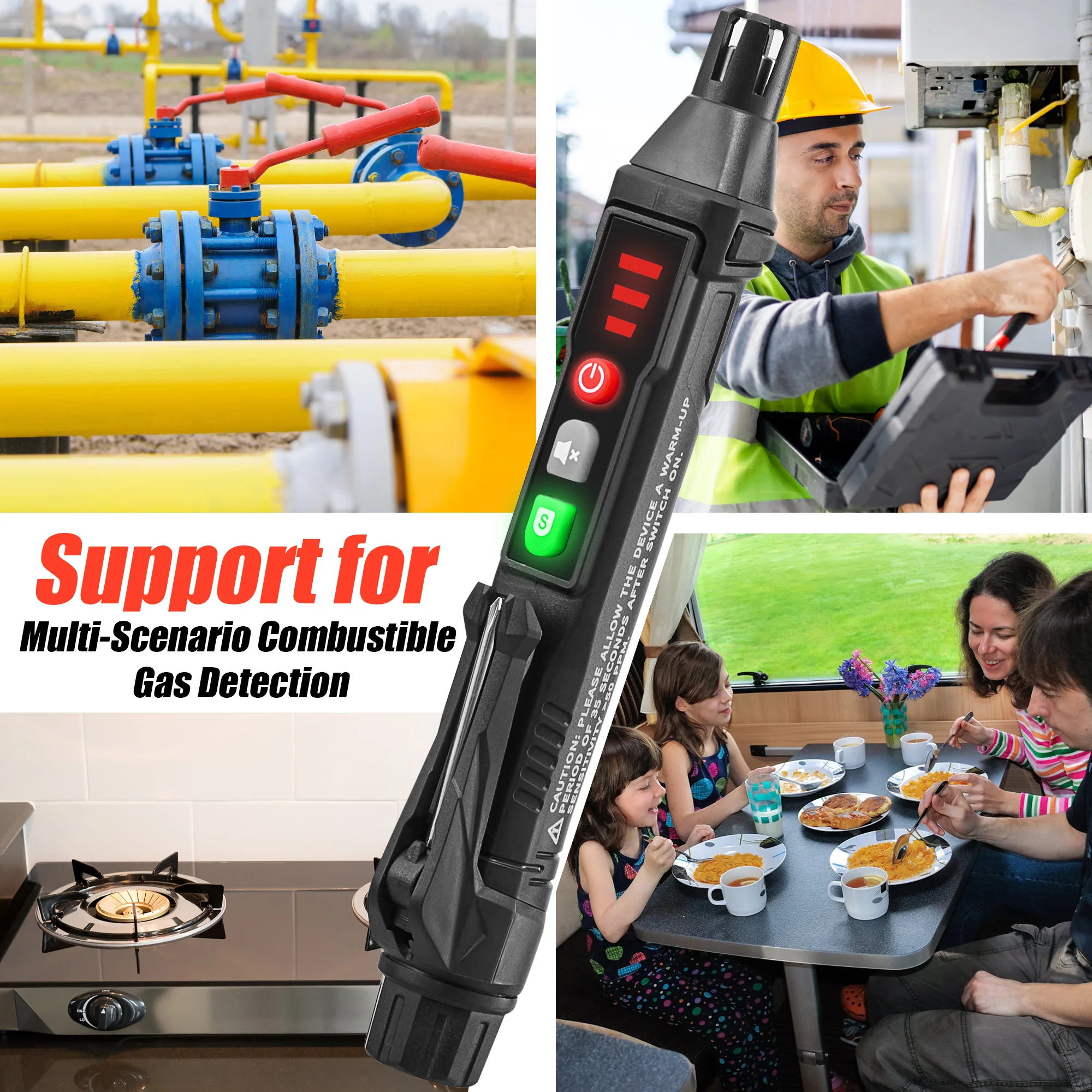 GLD-6308 Combustible Gas Detector Household Natural Gas LPG and Alcohol Leakage Detection