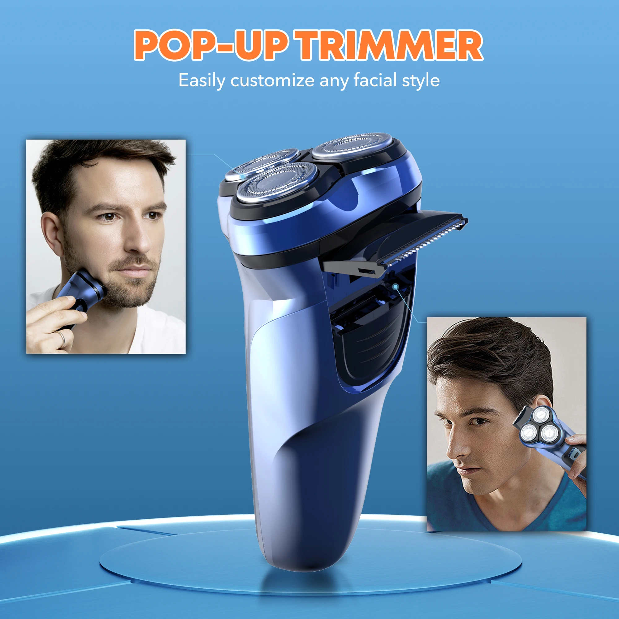 Sejoy Electric Razor for Men Rechargeable Electric Shavers Rotary Portable Travel Razor Idea Gift Beard Trimmer 6