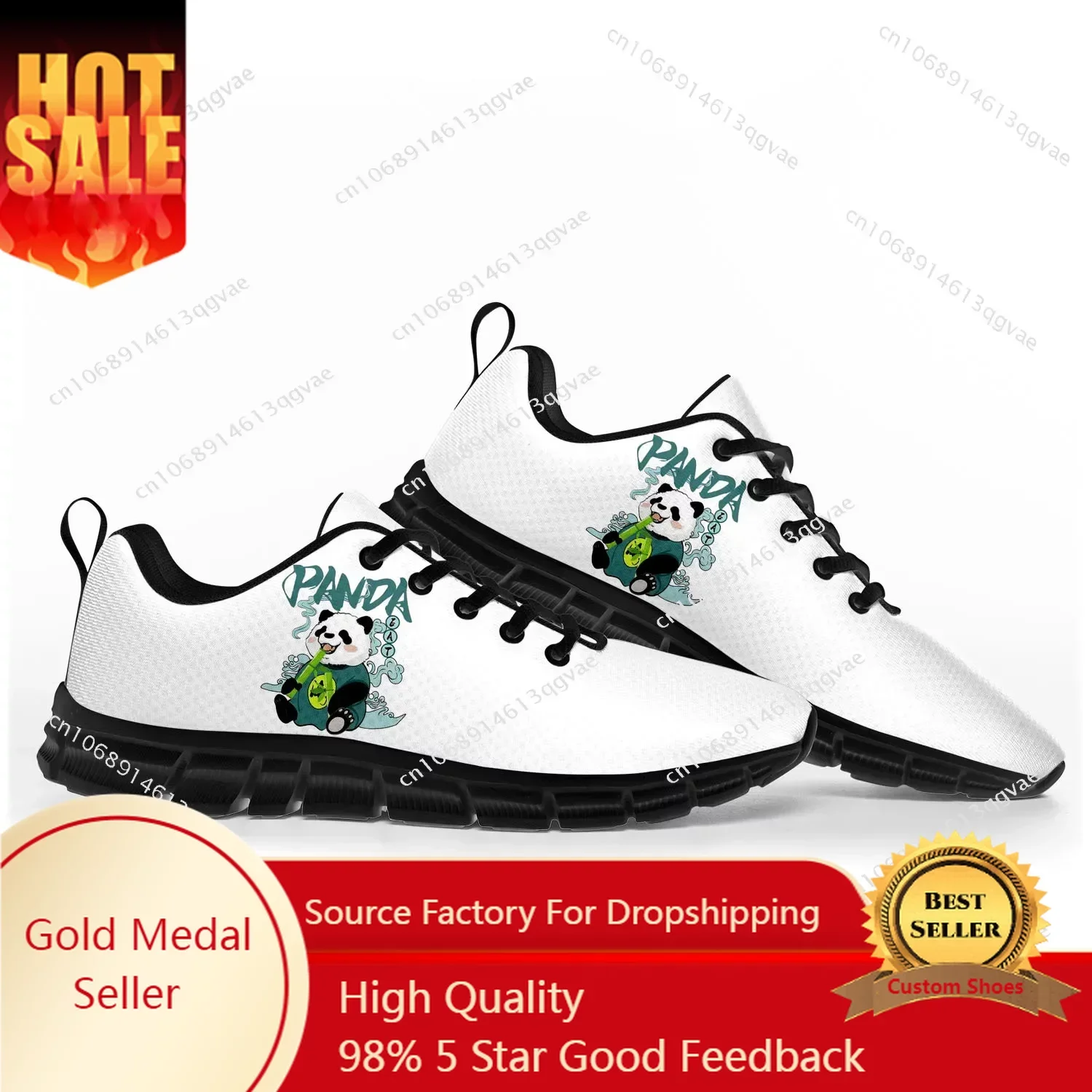 

Panda Pattern Sports Shoes Mens Womens Teenager Kids Children Customized Sneakers Casual Tailor-Made High Quality Couple Shoe