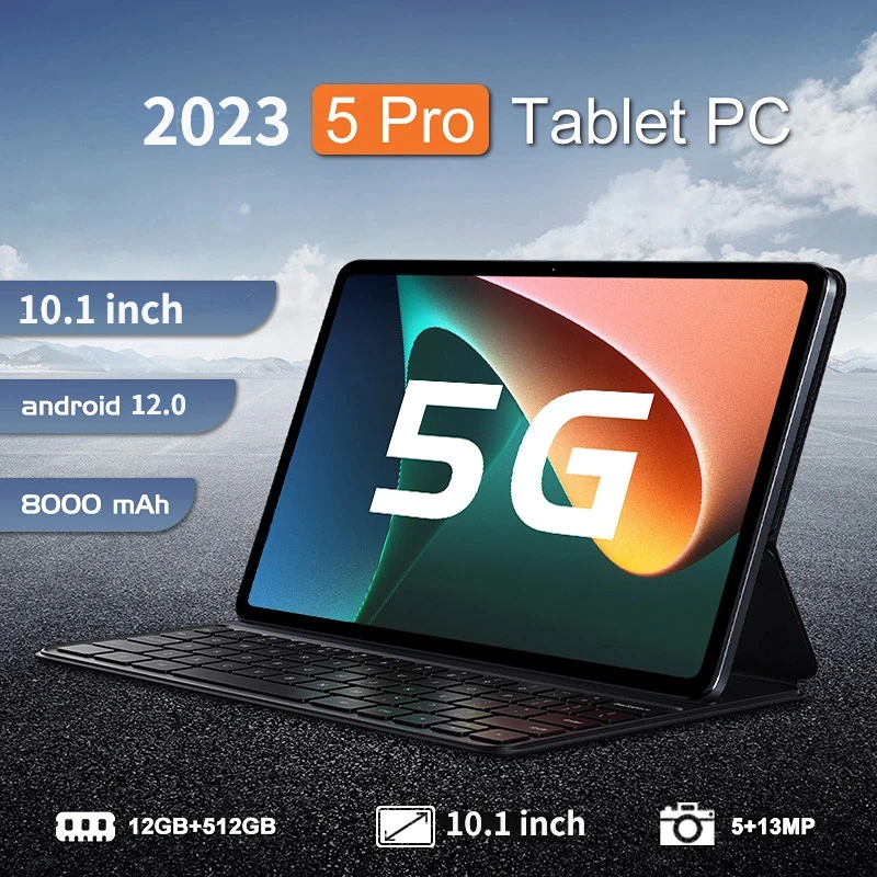 

2024 Global Version Pro 5 Tablet 12GB RAM 512GB ROM Tablets 10.1 Inch Android 12.0 Original Dual Card Call Phone Tablet Pc Wifi