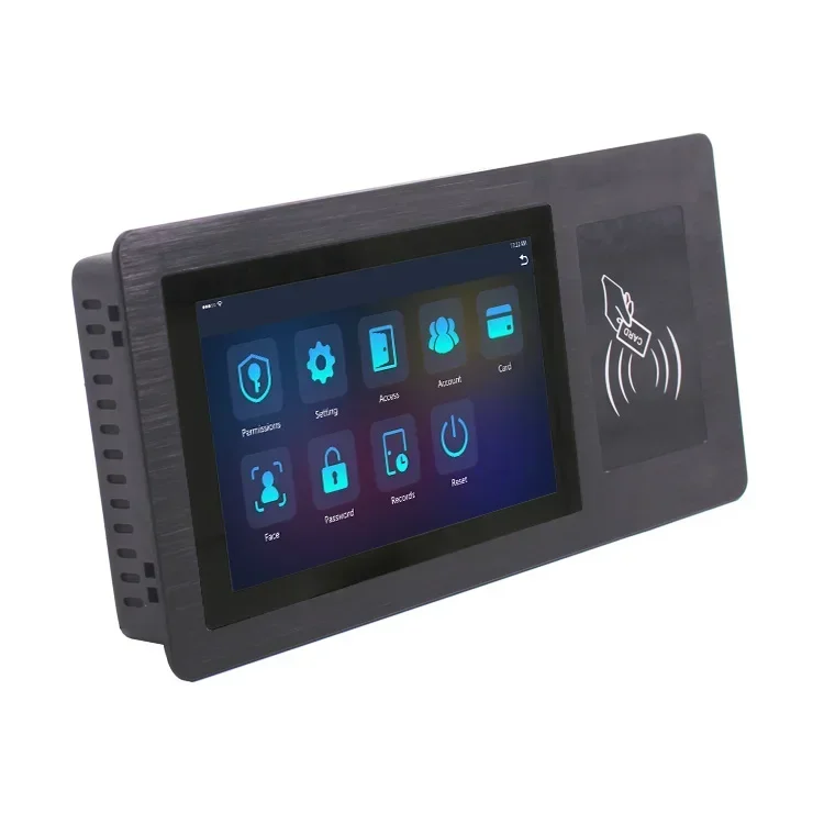 7인치 무선 와이파이 도어 아파트 스마트 출입 통제 시스템 (NFC, RFID, 지문 스캐너, 터치스크린 포함)