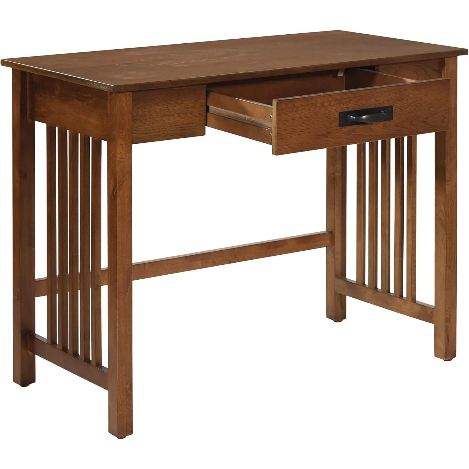 US Writing Desk with Pull-Out Drawer and Mission Style Side Panels,Simple Laptop Desk Study Writing Table for Small Spaces