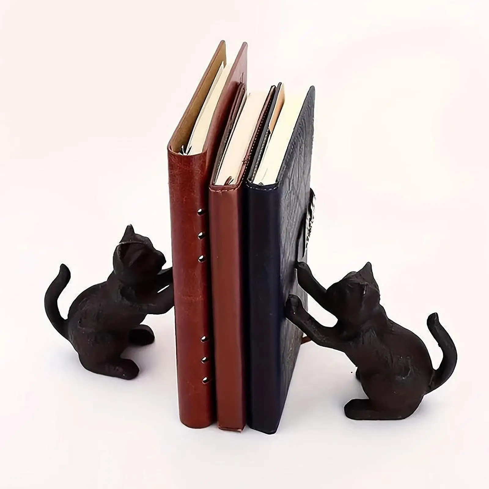 Decorative Cat Bookend Unique for Heavy Books Book Holder for Library Office Home Living Room Display Shelf Gift for Cat Lovers