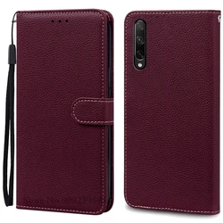 Elegant Leather Flip Wallet Case - Premium Protective Cover with Card Slots and Stand Feature for Honor 30i (Wine Red)