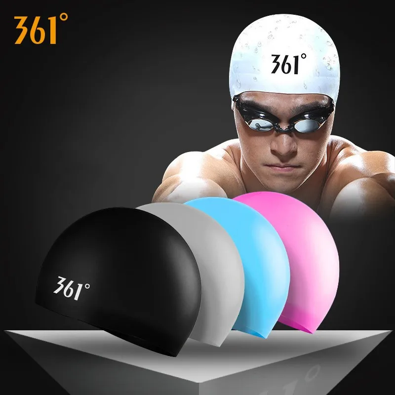 361 °Adults Waterproof Flexible Silicone Ear Long Hair Protection Surfing Swim Cap Plus Size Diving Hat Water Sport Bathing Cap 4