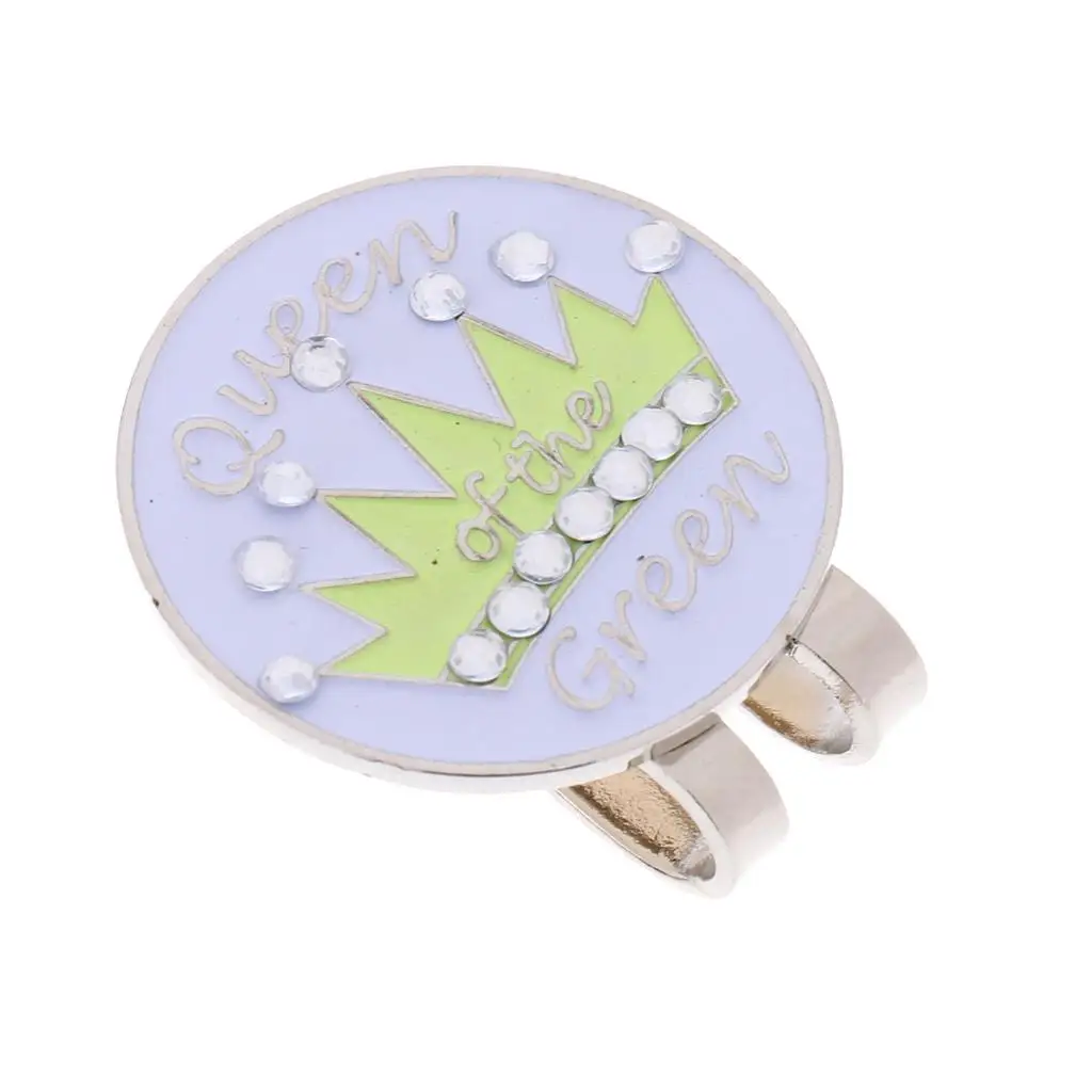 Sturdy Shiny Rhinestones Magnetic Visor Clip On Golf Ball Marker Gift