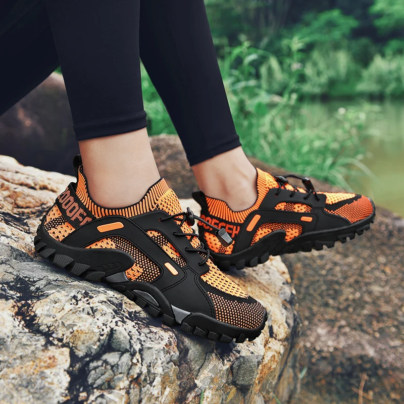 YISHEN Wading Shoes Men Hiking Shoes Mesh Breathable Aqua Shoes For Couple Quick-Drying Outdoor Climbing Sneakers Plus Size 47 5